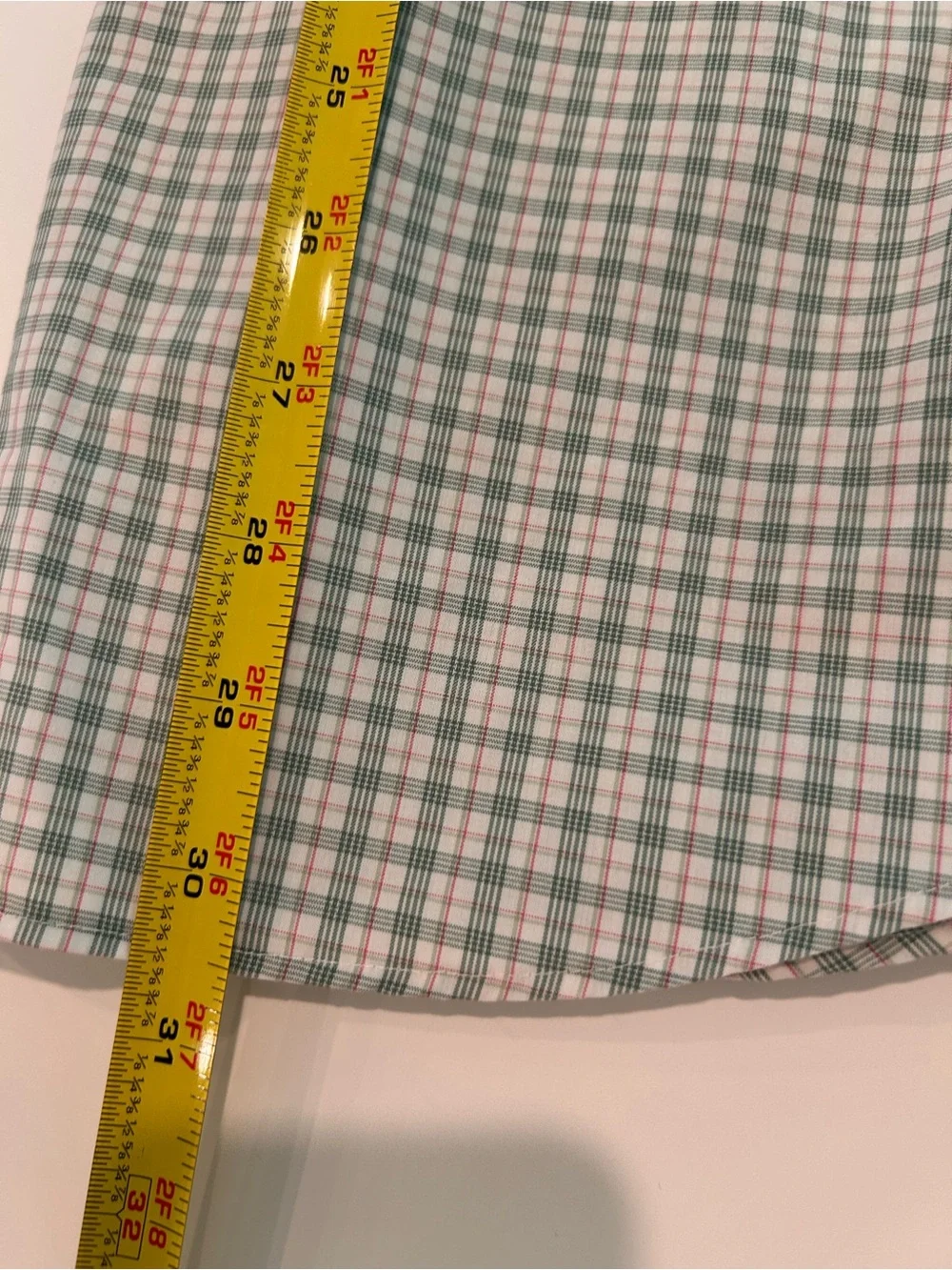 Banana Republic Mint and White Checked Dress Shirt
